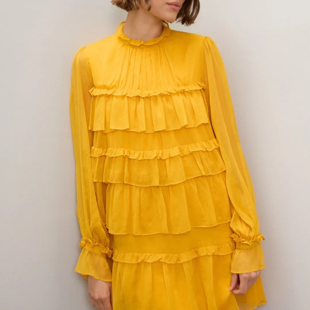 Adam Lippes x RTR Tiered ruffle dress size: 6 - Picture 2 of 11